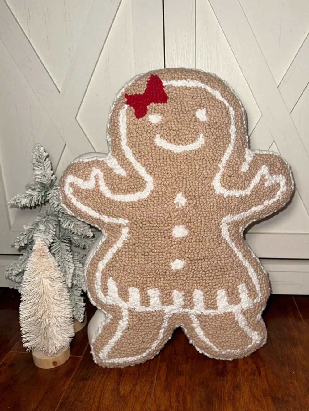 Gingerbread Girl Holiday Decorative Pillow